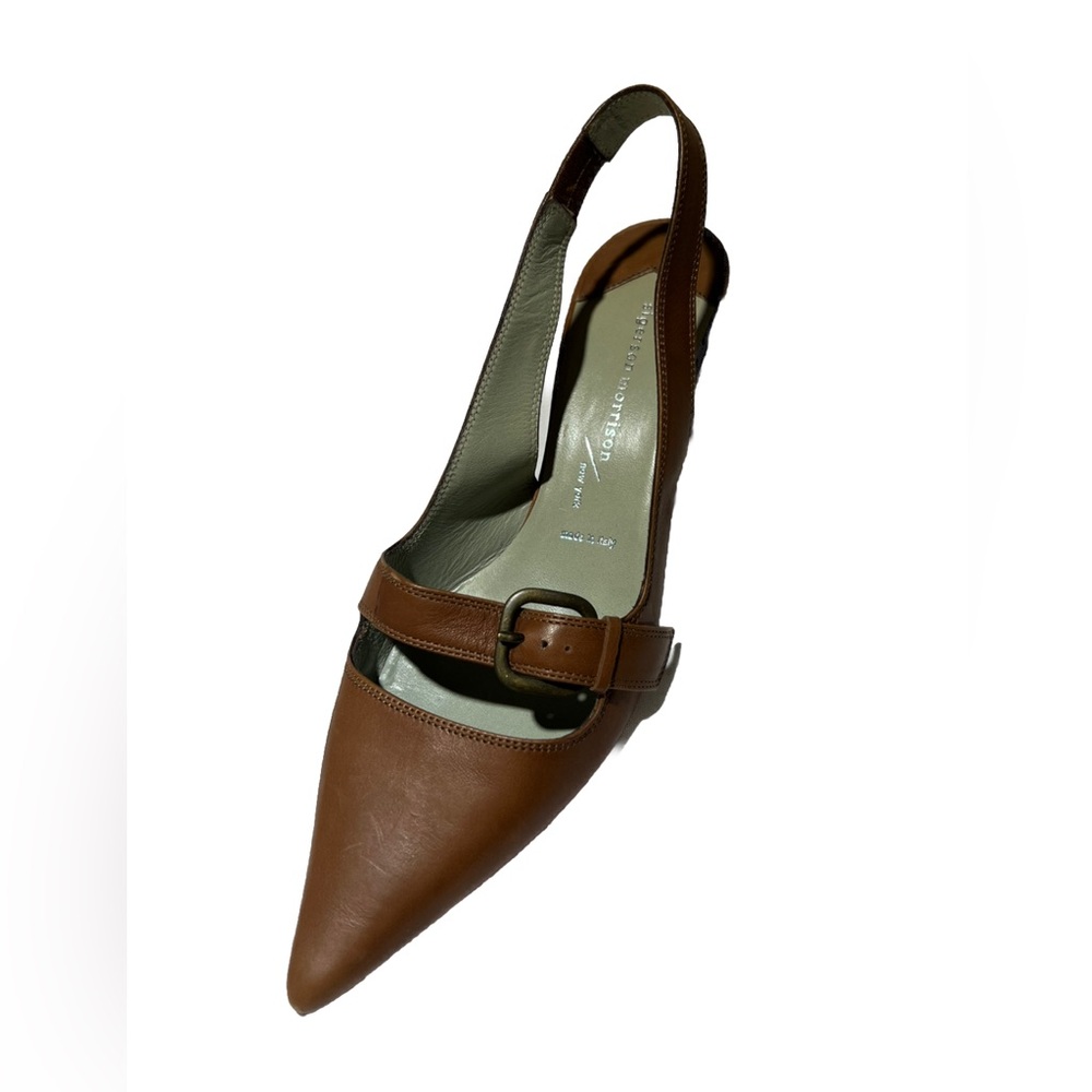 SIGERSON MORRISON ITALIAN MADE SHOES, LAMBSKIN LEATHER SUMMER  SLINGBACKS, 36